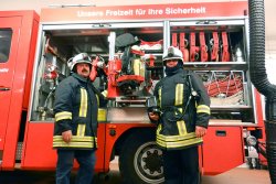 Matthias Münch und Uwe Krüger, Mitglieder der 
Freiwilligen Feuerwehr Steina (Foto: Freiwilligen Feuerwehr Steina)